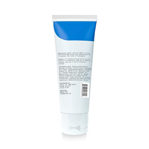Carpe Exfoliating Foot Scrub - Odor Protection Feet Exfoliator Scrub & Foot Odor Eliminator for Feet - Improves Foot Antiperspirant Performance - Minty Fresh Foot Wash For Women & Men