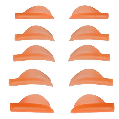 Eyelash Perm Pads Lash Lift Rods Eyelash Perm Silicone Pads 5 Sizes Reusable Soft Lash Lift Pads Shield for Different Length Eyelashes Perfect Lifting (Orange)