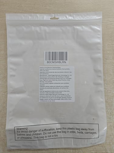 Timgle 200 Pcs Denture Cleaning Wipes Refreshes Gums Deep Cleaning Wipes for Remove Denture Adhesive, Food Debris, Stains and Odor