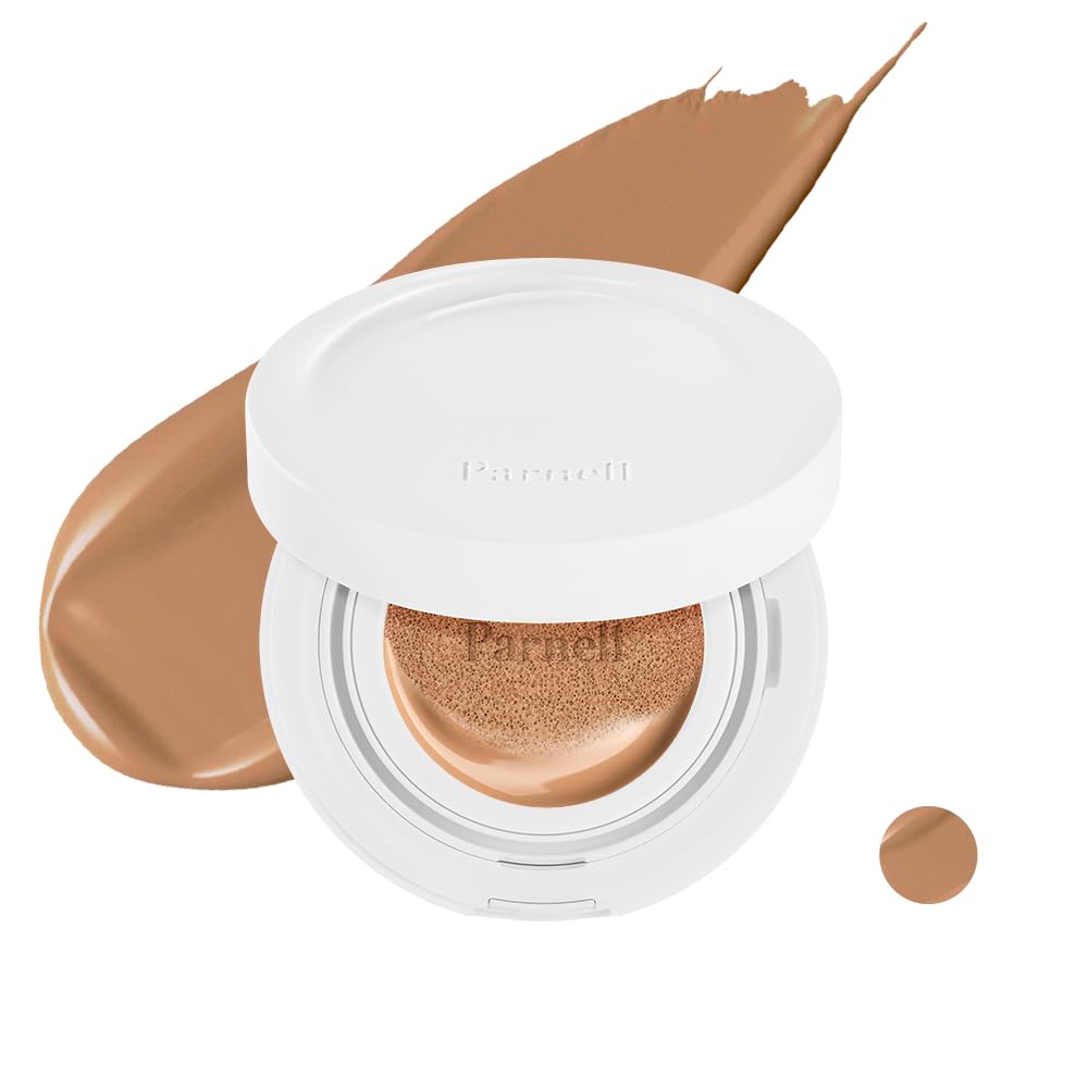 Parnell Cicamanu Serum Cushion - Moisturizing Foundation for Soothing, Coverage, Glass Skin and Lightweight for Sensitive and Dry Skin Pearl Skin (0.52 Fl Oz) (34N)
