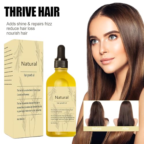 Natural Hair Growth Oil,2 Pcs Rosemary Oil for Vegan Hair Growth Organic for Dry Damaged Hair and Growth