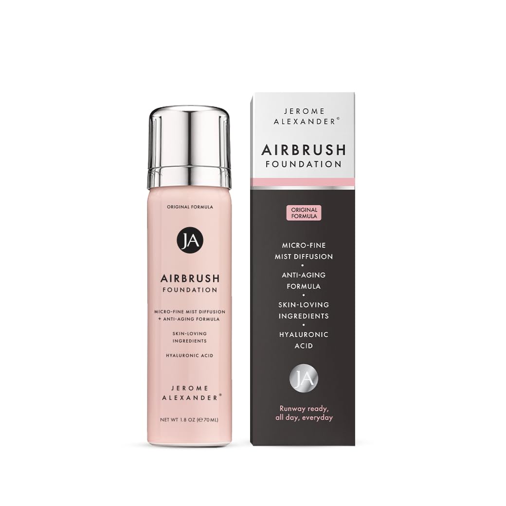 Jerome Alexander MagicMinerals AirBrush Foundation, Spray Makeup with Skincare Active Ingredients, Ultra-Light, Buildable, Full Coverage Formula (Fair)