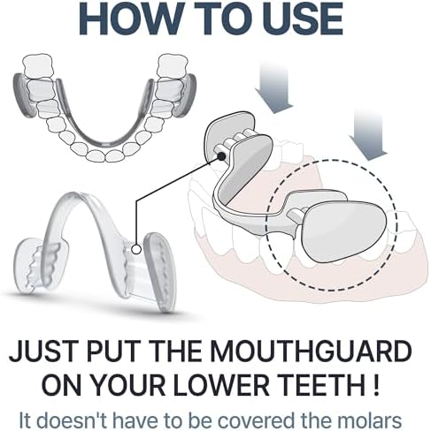 Mouth Guard for Grinding and Clenching Teeth at Night, Sleep Night Guard, Grinding Protection, Clenching Protection, Teeth Bruxism Mouth Piece with Travel Hygiene Case (2set) (1set)