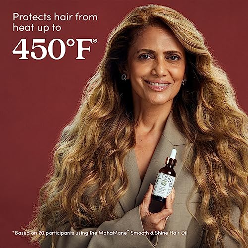 Fable and Mane MahaMane Smooth & Shine Hair Serum - Protective Oil Treatment for Dry, Damaged Hair. 1.8FL oz