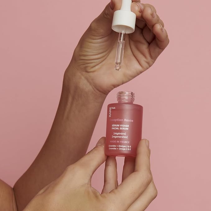 RARE Paris - Exception Rosée - Regenerating Facial Serum - Hydrating & Brightening - With Ceramides & Omega-3 & 6 - Brightening, Firming & Revitalizing - Multi-Active Serum Formula - 1oz