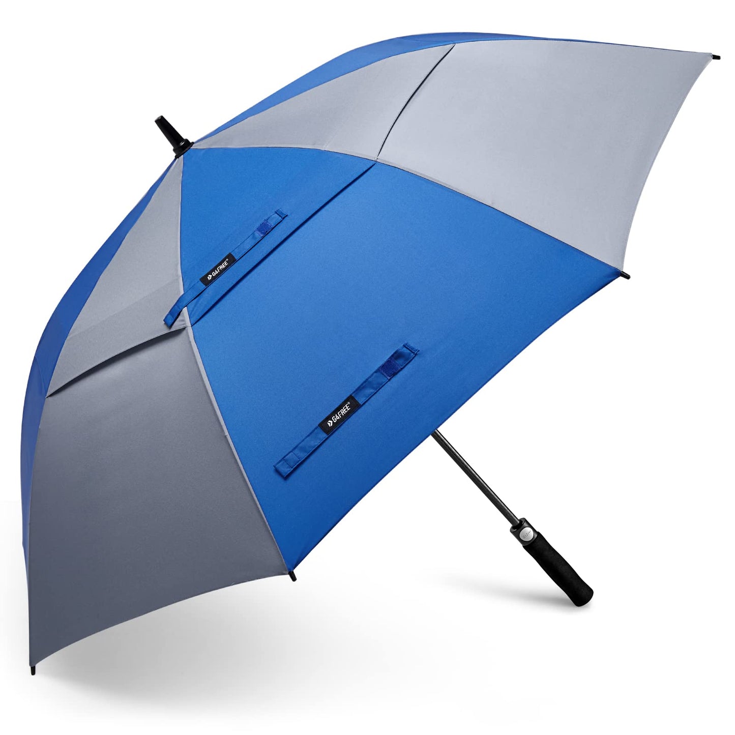 G4Free 54 Inch Automatic Open Golf Umbrella Windproof Extra Large Oversize Double Canopy Vented Windproof Waterproof Stick Umbrellas for Men And Womens (Sapphire/Gray)