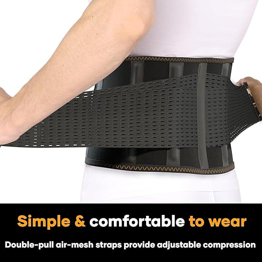 PLUS Lower Back Brace for Lifting at Work with Ergonomic Dimensional Lumbar Pad - Back Support Belt for Pain Relief for Men and Women - Medical Grade Orthopedic Waist Compression (Small)
