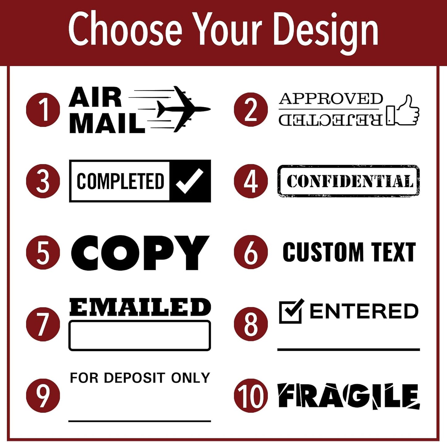 Emailed Office Stamp | 4 Different Sizes | 20 Designs | Multiple Color Options | Perfect for Quick Validation of Office Documents (Emailed, Large)