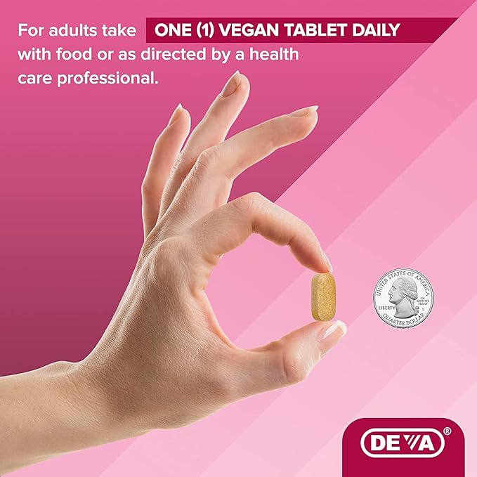 DEVA Vegan Hair, Nails & Skin Vitamins & Minerals with Biotin, Supplement, 90 Tablets