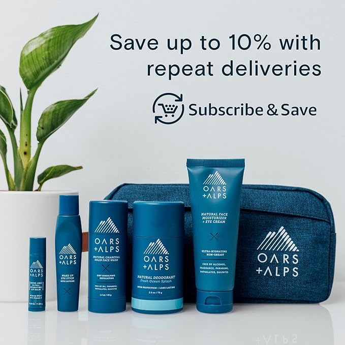 Oars + Alps Aluminum Free Deodorant for Men and Women, Dermatologist Tested and Made with Clean Ingredients, Travel Size, Eucalyptus Spearmint, 3 Pack, 2.6 Oz Each