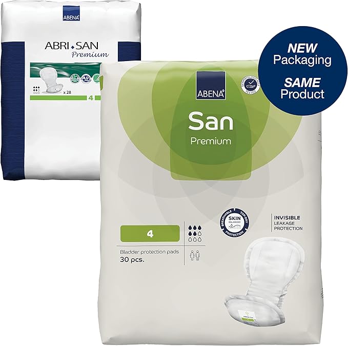 Abena San Premium Incontinence Pads, Moderate Absorbency, (Sizes 4 to 7), Size 4, 270 Count