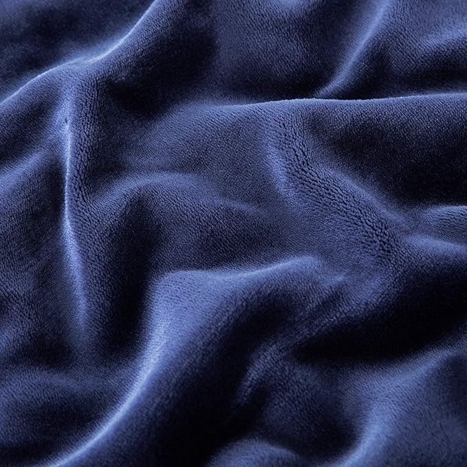 IR Imperial Rooms Navy Sherpa Fleece Throw Blanket Twin Size for Bed - Wholesale Bulk Pack of 12 Sherpa Blankets - Soft Fluffy Throw Blankets for Hotels, Guest Bedroom, 60x80 Inches
