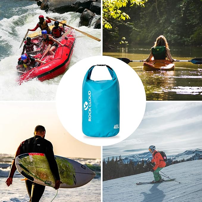 ROCK CLOUD Dry Bag Waterproof 20L Dry Sack for Kayaking Rafting Boating Beach Surfing Swimming Canoe Camping Hiking Fishing Ski, Black