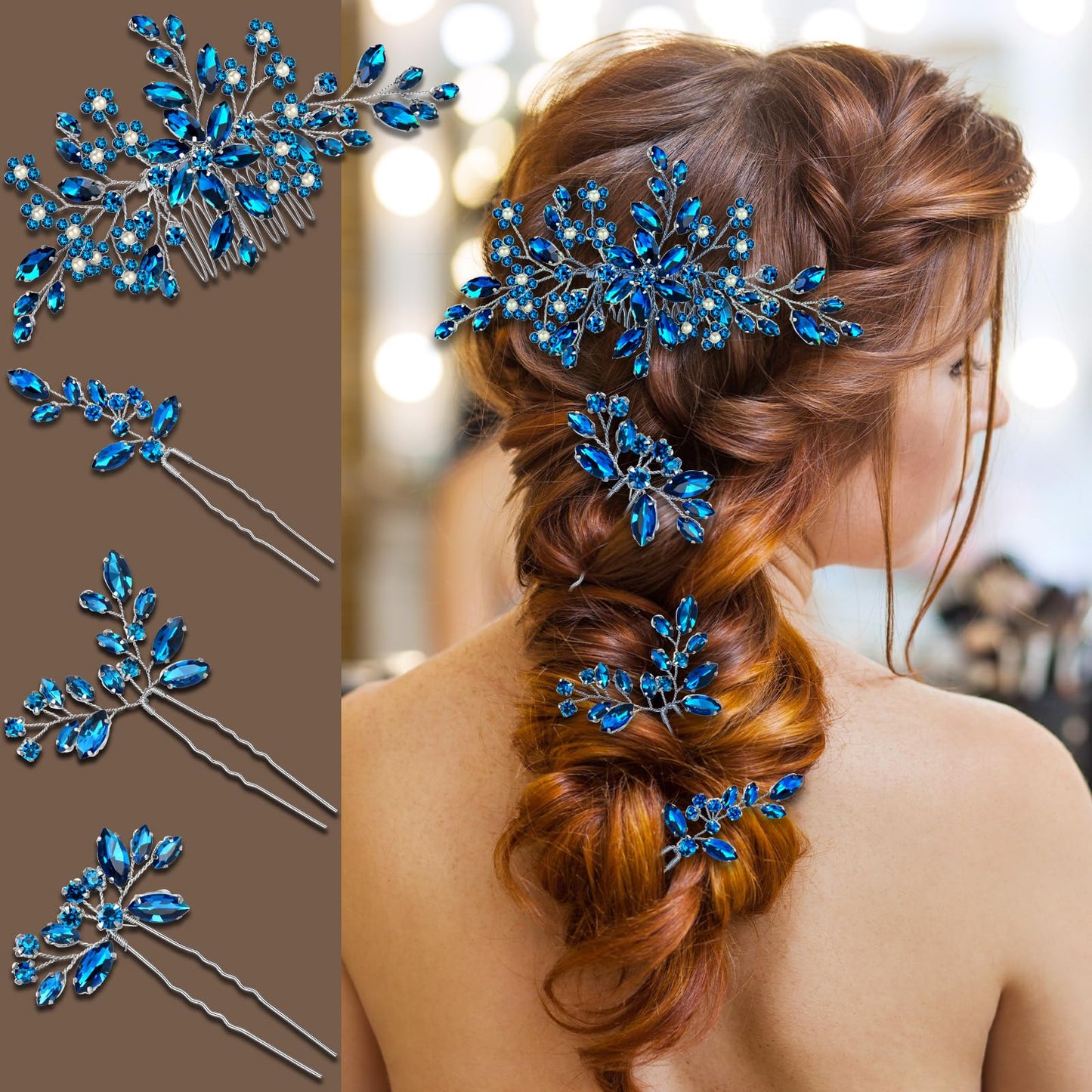 Wedding hair accessories, Bridal for piece, brides headpiece, Bride comb(Black)