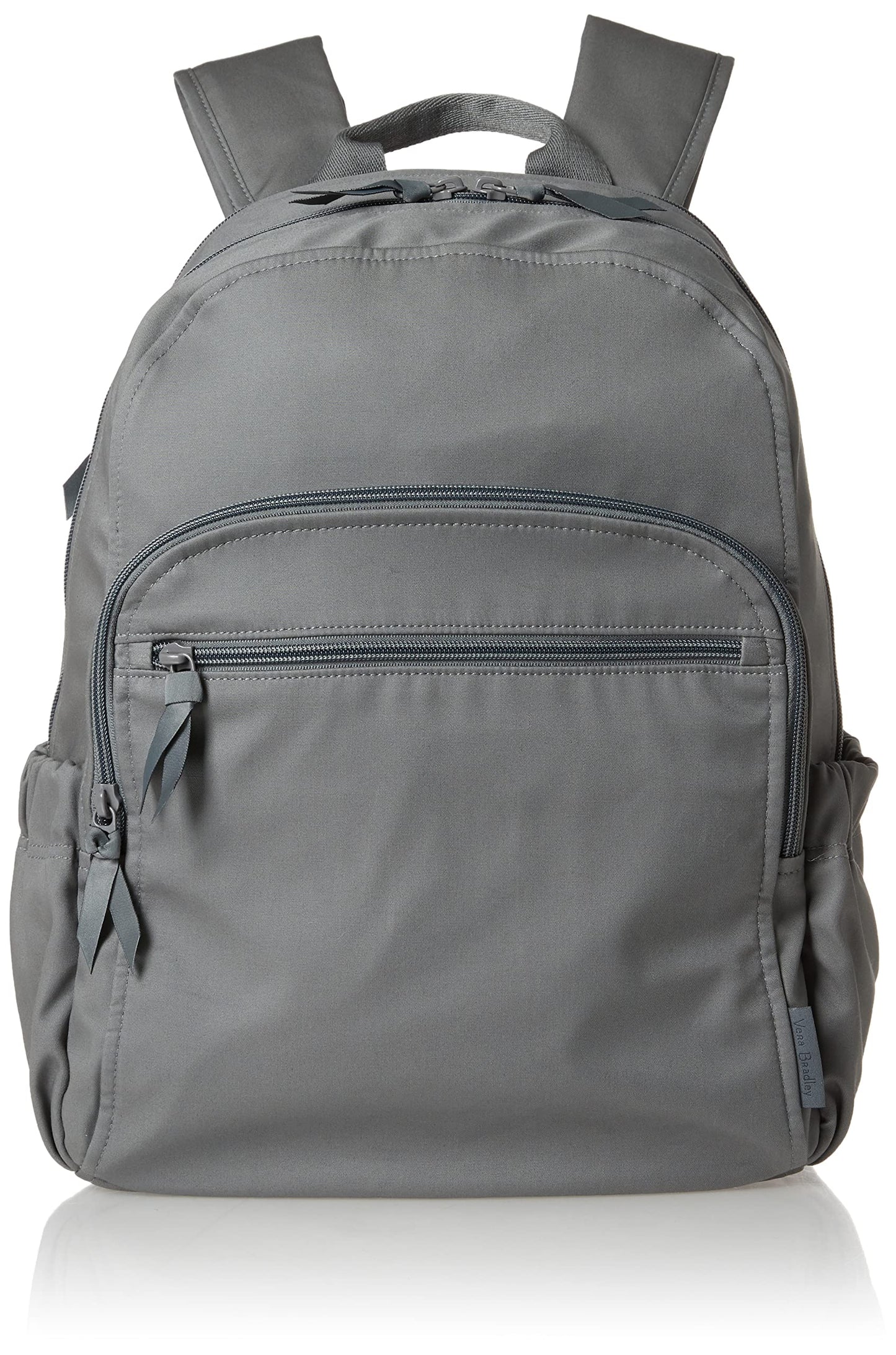 Vera Bradley Women's Cotton Campus Backpack, Galaxy Gray - Recycled Cotton, One Size