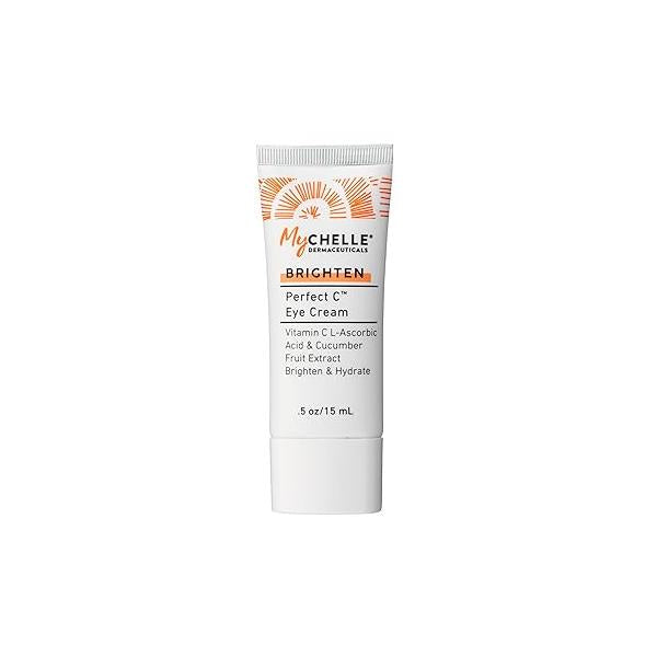MyCHELLE Dermaceuticals Perfect C Eye Cream - for Dark Circles and Puffiness with Vitamin & Plant Stem Cells to Reduce Visible Signs of Aging, Fine Lines Wrinkles, 0.51 Fl Oz (Pack 1)