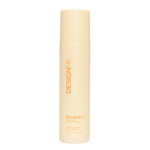 Design.Me BOUNCE.ME Curling Gel Spray | Frizz-Free Curl Defining Gel - Refresh Curls, Waves, Coils | Non-Crunchy, Non-Sticky Formula - Climate Control Styling, 7.77Oz