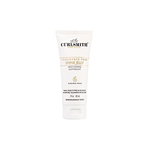 CURLSMITH - Shine Jelly, Light Hold Styling Gel with Frizz Protection, Sensitive, Fragrance Free, For All Curl and Hair Types, Vegan (2 fl oz)