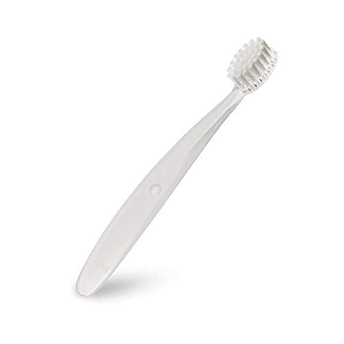 RADIUS Children's Toothbrush, Pure Brush, Ultra Soft Bristles, Clear, BPA Free & ADA Accepted, Designed for Delicate Teeth & Gums for Children 6 Months & Up, Pack of 3