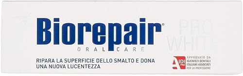 Biorepair: "Pro White" Whitening Toothpaste with microRepair - 2.5 Fluid Ounce (75ml) Tubes (Pack of 2) [ Italian Import ]