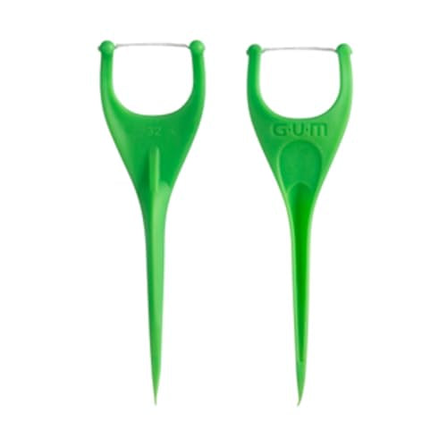 GUM Angled Floss Picks, Perfect for Tight Teeth, Extra Strong Shred-Resistant Dental Floss, Angled for Easy Reach, Dental Flossers for Adults, Fresh Mint Flavor, 75ct (4pk)