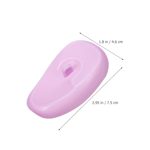 4 Pairs Silicone Ear Covers for Hair Dye, Shower, Swimming - Reusable Ear Protectors for Home and Salon Use (Purple and Green)