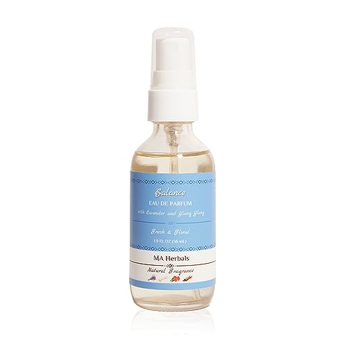 Balance Lavender & Ylang Ylang Cologne for Men | Woody Fougère Perfume + Notes of Amber, Jasmine, Cedarwood & White Musk | Eau de Parfum made w/Essential Oils | MA Herbals Natural Fragrance