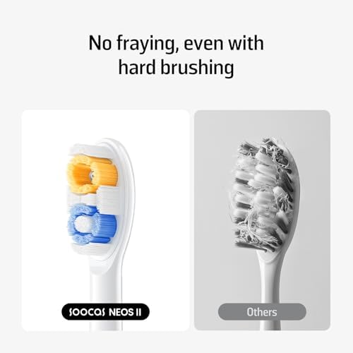Soocas NEOS II Multiclean Electric Toothbrush Replacement Heads, 2 Brush Heads, Pearl White