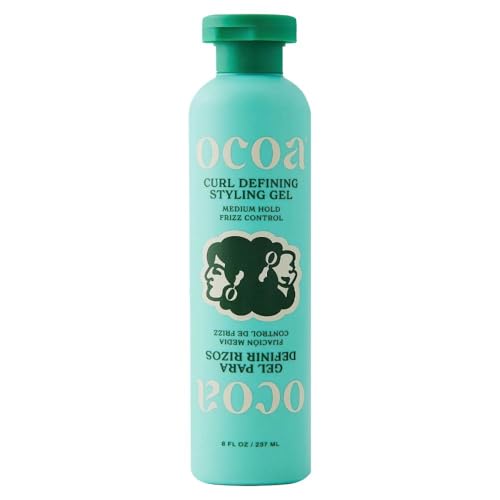 OCOA Beauty Curl Defining Styling Gel with Flaxseed, Mango Butter & Hibiscus - Hydrates, Defines, and Controls Frizz for Soft, Touchable Curls, 8 oz