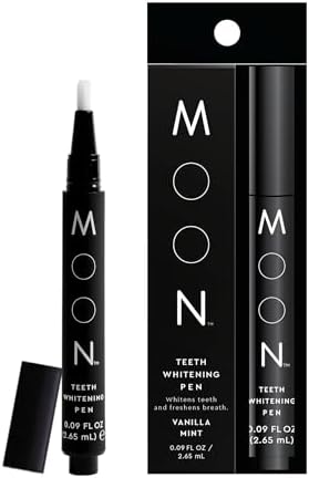 MOON Teeth Whitening Pen - Gentle on Sensitive Teeth, Whitens with Antioxidants & Essential Oils - Vegan Whitening Gel in an Easy Applicator - Vanilla Mint