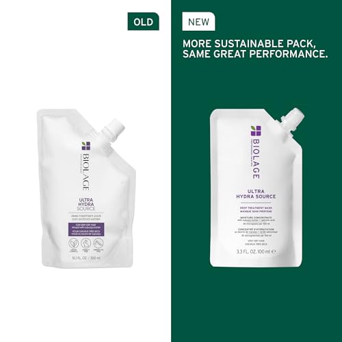 Biolage Ultra Hydra Source Deep Treatment Mask - Intense Hydration, For Very Dry Hair, with Micro-dosed with Cupuaçu Butter & Salicylic Acid, Vegan & Paraben-Free