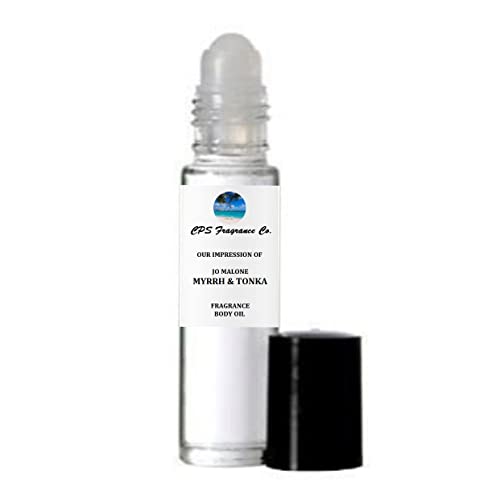 MYRRH & TONKA For Women & Men Type Hypoallergenic Pure Perfume Body Oil Roll On 1/3oz (10ml) CPS Fragrance Co. Impression made with Pure essential Oils + Organic Fractionated Coconut Oil