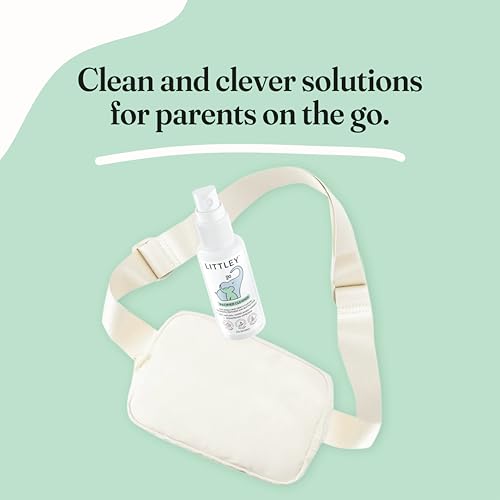Littley Pacifier & Teether Cleaner with Hypochlorous Acid, Non-Toxic & Alcohol-Free, Gentle Formula for Cleaning Baby & Toddler Essentials, 2oz Travel-Size Spray Bottle