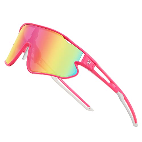 DUCO Kids Sunglasses Youth Baseball Sun Glasses Lightweight TR90 Frame UV400 Sports Cycling Shades for Boys Girls DK268