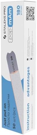White Disposable papmAm Files for Straight Nail File Staleks Pro Expert 22, 180 grit (50 pcs)