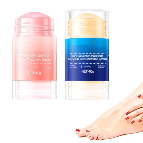 Equrhsa Foot Care Cream Cracked Feet, Equrhsa Crack Feet Prevention Stick, Anti Cracking Foot Cream Roll On, Foot Balm Stick for Dry Cracked Feets, Hydrating, Deep Moisturizing (2PC-Mix)