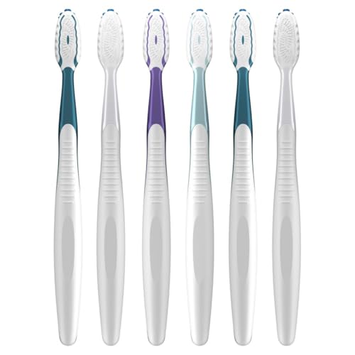 Oral-B Pro Health CrossAction All in One Soft Toothbrushes, Deep Plaque Fighter, Rounded Bristles Gentle on Teeth, Tongue and Cheek Cleaner, Gum Stimulators, 6 Count, Tooth Brush Pack