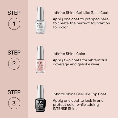 OPI Infinite Shine Never Leavin' Blue | Opaque Dark Blue Crème Long Wear Gel Like Nail Polish | Vegan, Long Lasting, Streak Free