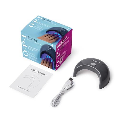 OPI GELement LED Curing Lamp for Gel Nail Polish | DIY Professional Salon Quality Manicure Results | 4 Finger Design & Mirrored Interior for Curing | 60 Second Timer