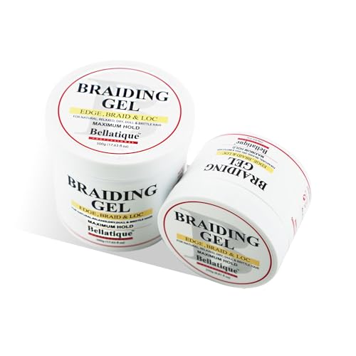 Professional Braiding Gel Maximum Hold (17.63 Oz) for Natural, Relaxed, Dry, Dull, & Brittle Hair - No Flaking, No Whitening, Fast Drying, High Shine, - Lasts Up to 48 Hrs