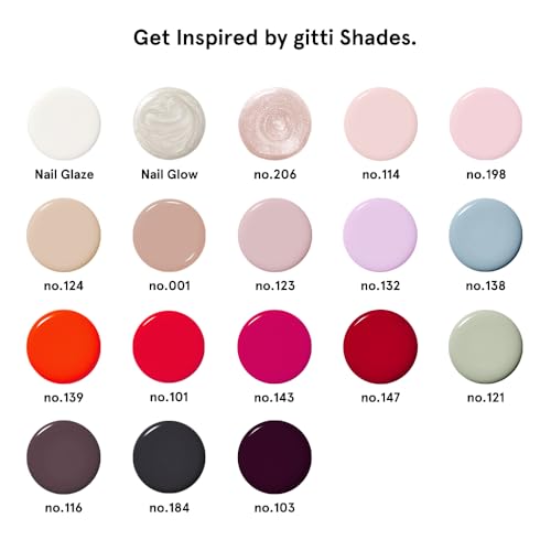 gitti Plant-based Nail Polish I Non-Toxic, 30-Free, Based On Natural Origin Ingredients, Cruelty-Free, Vegan, High Performance Colors, Glossy Finish, Shade no. 114 Pink Sheen (0.5 fl oz)