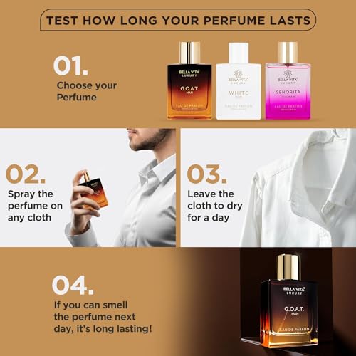 Bella-Vitaa Luxury G.O.A.T Man Eau De Parfum Perfume with Bergamot, Patchouli & Vetiver|Premium, Long Lasting Spicy & Woody Fragrance for Men, 100 ML