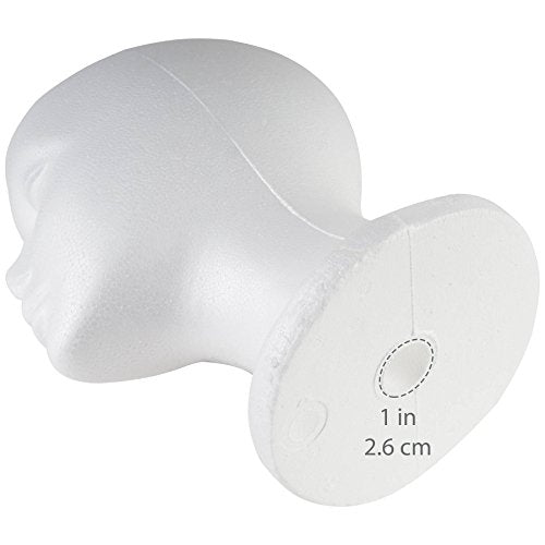 SHANY Styrofoam Model Heads ,Hat Wig Foam Mannequin Female Wig Head Stand ,Mannequin Head for wigs , Wig Holder - Round Base , 11 Inches Female Mannequin Head -1 Piece