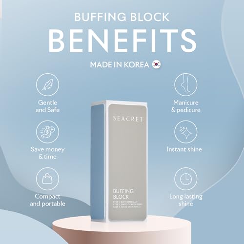 SEACRET NAIL CARE COLLECTION: Dead Sea Mineral Fingernail & Toenail DIY Salon Manicure Treatment Set with File, 3-Way Buffer Block for Shine, 1 Oz Cuticle Oil, & 6.8 Oz Body Lotion Kit