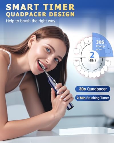 Electric Toothbrush with Water Flosser Combo, Professional Flossing Toothbrush for Teeth Cleaning and Flossing, 3 Modes & 5 Floss Speed, Rechargeable Toothbrush for Adults