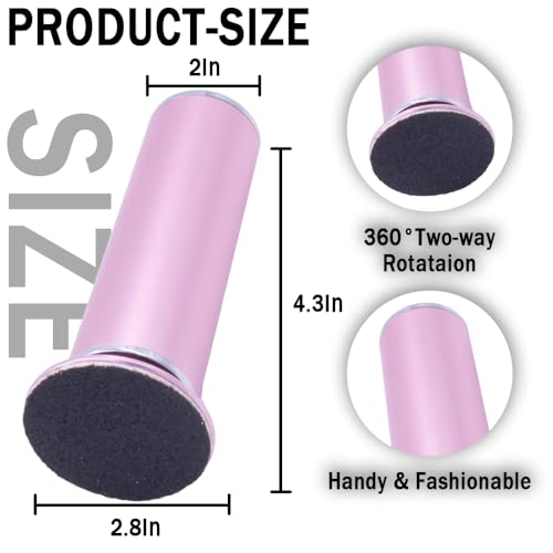 Electric Callus Remover for Feet Speed Adjustable Electric Foot File with 60pcs Replacement Sandpaper Discs Pro Pedicure Foot Filer Dead Dry Hard Skin Calluses Foot Grinder Pink
