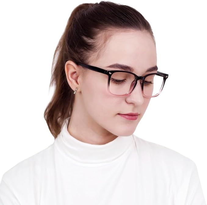 YEIN Bifocal Reading Glasses with Blue Light Blocking Lenses, Bifocal Reader for Women and Men, Vintage Square frame with Spring Hinge (+0.50/+2.50 magnification)