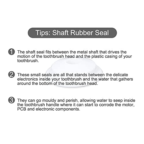 Upgraded Toothbrush Waterproof Shaft Rubber Seal Replacement Parts Compatible with Philips HX751v HX6810 HX9690 HX9957 HX6836 HX992B HX993W Series Electric Toothbrush