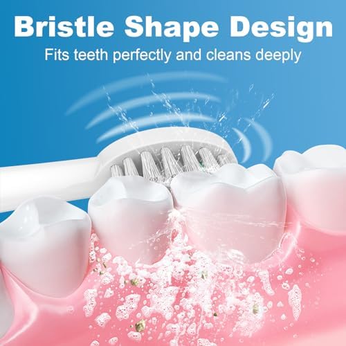 Replacement Brush Heads for WaterPik Sonic-Fusion 2.0 Flossing Toothbrush (SF-03/SF-04) and Sonic-Fusion Flossing Toothbrush (SF-01/SF-02),6 Count White with Covers