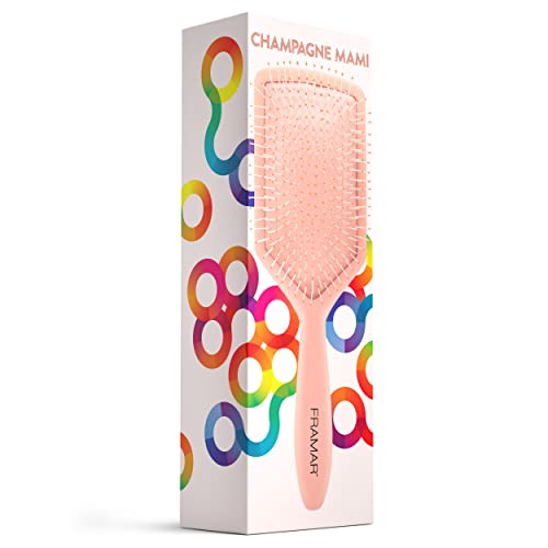 FRAMAR Paddle Hair Brush For Women – Wet Paddle Brush For Thick Hair, Wet Hair Brushes For Women, Hair Brush Detangler – Reduces Breakage - Champagne